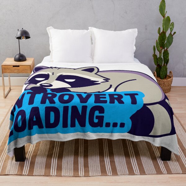 Item preview, Introvert Loading Sarcastic Raccoon Sticker designed and sold by hypArt.