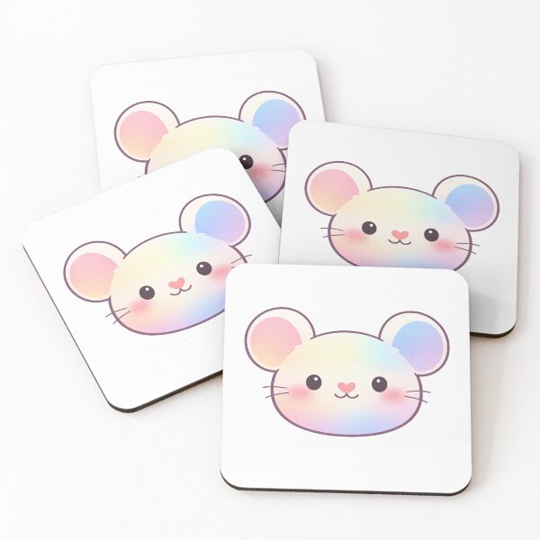 Item preview, Cute Kawaii Rainbow Mouse Face designed and sold by Owcomm.