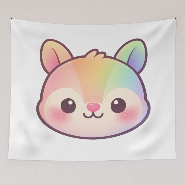 Item preview, Rainbow Pastel Kawaii Hamster Face Cute designed and sold by Owcomm.