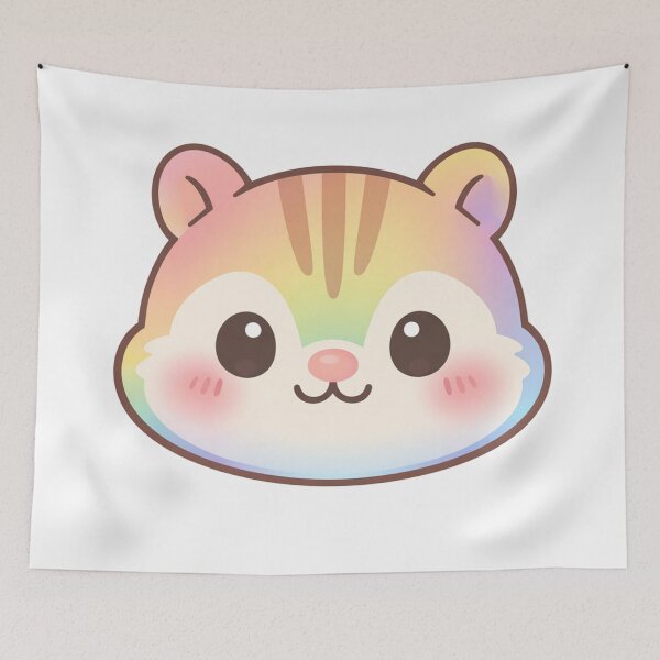 Item preview, Rainbow Chipmunk Face Cute Kawaii designed and sold by Owcomm.