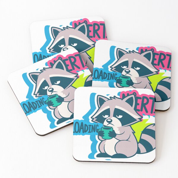 Item preview, Introvert Loading Sarcastic Raccoon Sticker designed and sold by hypArt.