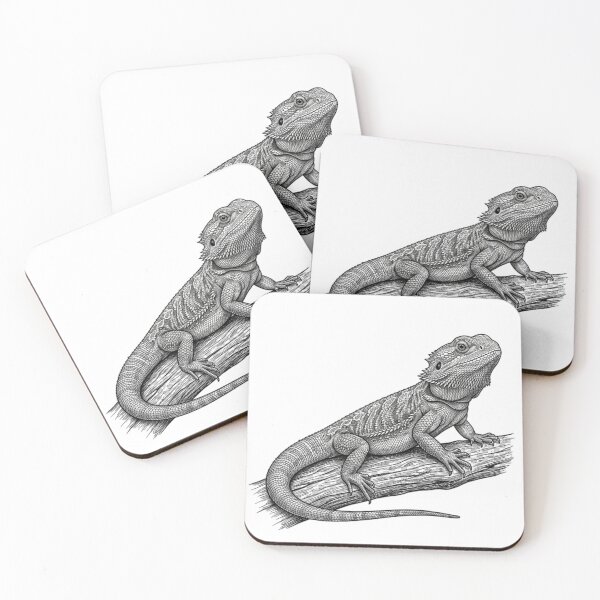 Item preview, Realistic high detail black and white bearded dragon designed and sold by Minimalisticaly.