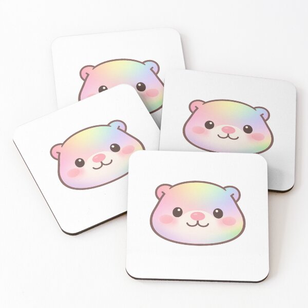 Item preview, Rainbow Pastel Kawaii Bear Face Cute Chibi Animal designed and sold by Owcomm.