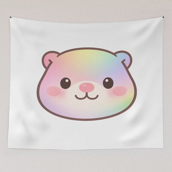 Item preview, Rainbow Pastel Kawaii Bear Face Cute Chibi Animal designed and sold by Owcomm.