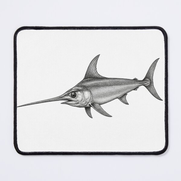 Item preview, Realistic black and white swordfish designed and sold by Minimalisticaly.