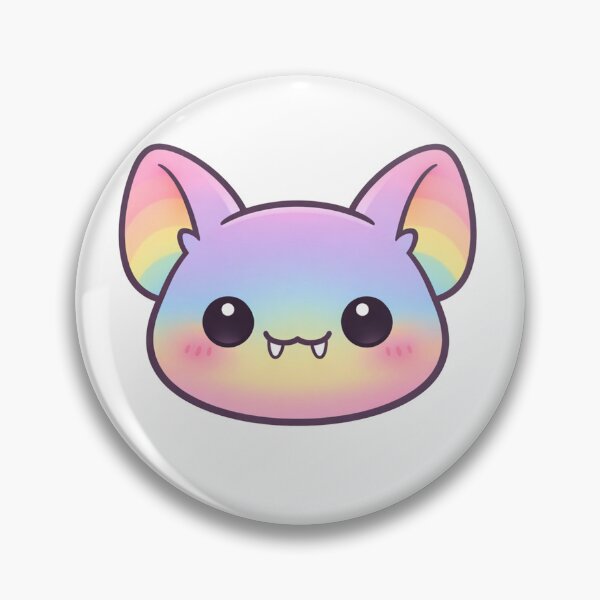 Item preview, Rainbow Pastel Kawaii Bat Face designed and sold by Owcomm.
