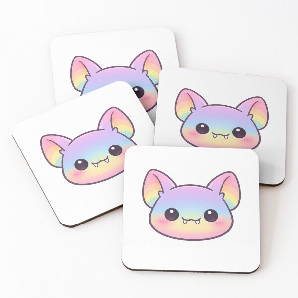 Item preview, Rainbow Pastel Kawaii Bat Face designed and sold by Owcomm.