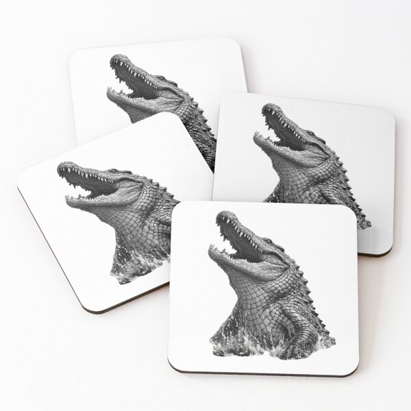 Item preview, Realistic black and white crocodille rising out of water designed and sold by Minimalisticaly.