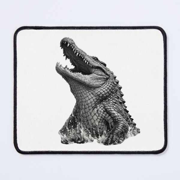 Item preview, Realistic black and white crocodille rising out of water designed and sold by Minimalisticaly.