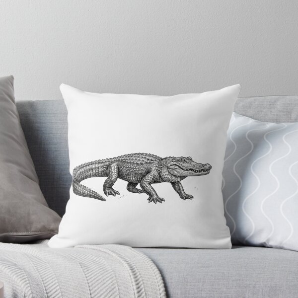 Item preview, Realistic minimalistic black and white crocodille walking designed and sold by Minimalisticaly.