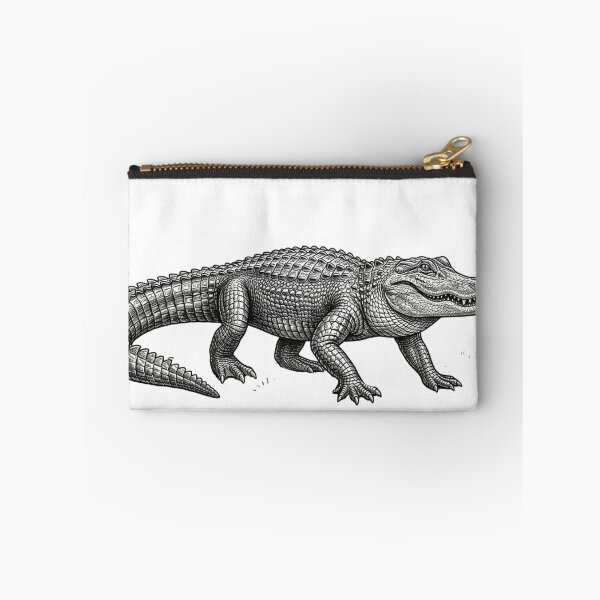 Item preview, Realistic minimalistic black and white crocodille walking designed and sold by Minimalisticaly.