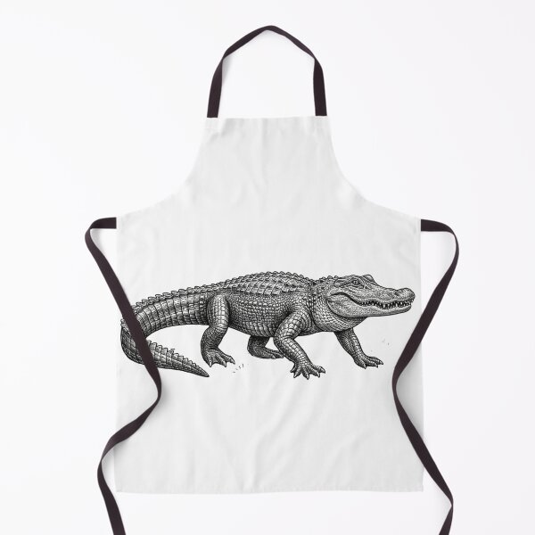 Item preview, Realistic minimalistic black and white crocodille walking designed and sold by Minimalisticaly.