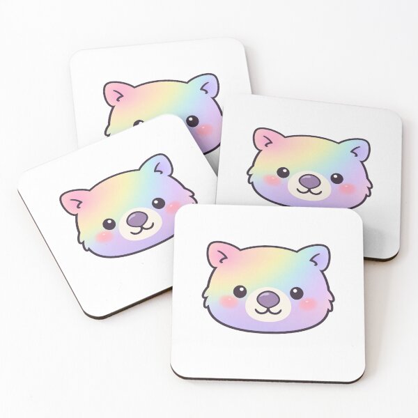 Item preview, Rainbow Pastel Kawaii Bear Face Cute Fluffy Animal designed and sold by Owcomm.