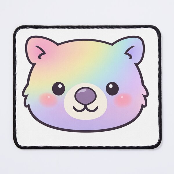 Item preview, Rainbow Pastel Kawaii Bear Face Cute Fluffy Animal designed and sold by Owcomm.