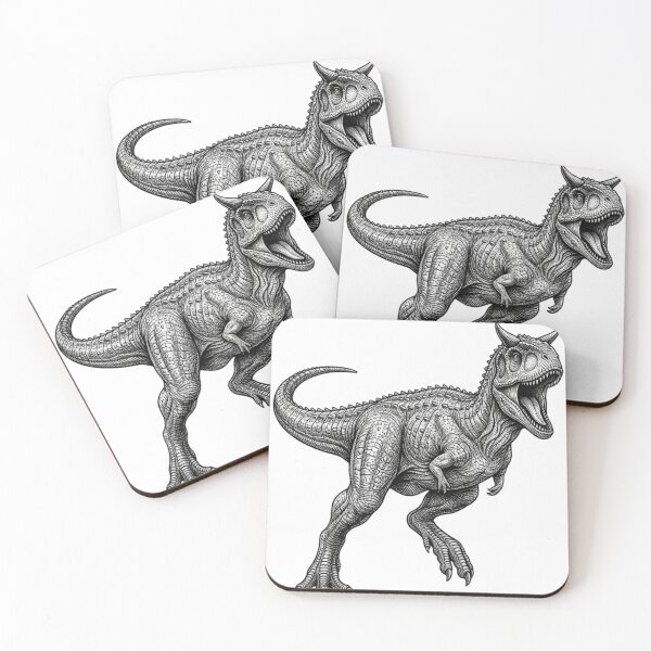 Item preview, Realistic minimalistic black and white carnithosaurus designed and sold by Minimalisticaly.