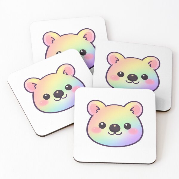 Item preview, Rainbow Pastel Kawaii Bear Face designed and sold by Owcomm.