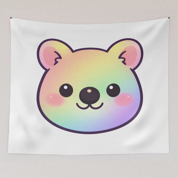 Item preview, Rainbow Pastel Kawaii Bear Face designed and sold by Owcomm.