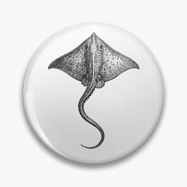 Item preview, Realistic minimalistic black and white stingray designed and sold by Minimalisticaly.