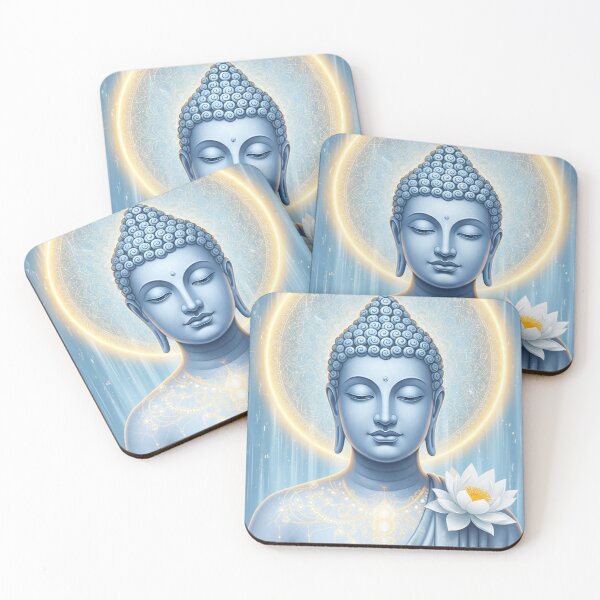 Item preview, Serene Buddha Blue Gold Lotus Meditation Art designed and sold by PixorStudio.