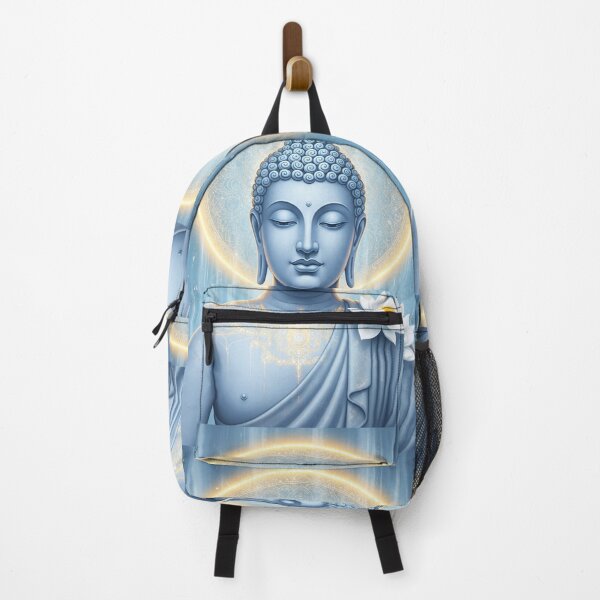 Item preview, Serene Buddha Blue Gold Lotus Meditation Art designed and sold by PixorStudio.