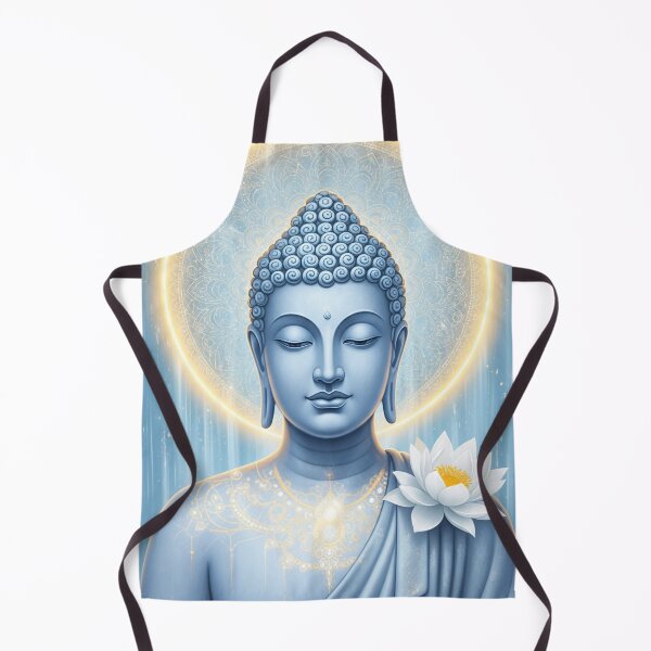 Item preview, Serene Buddha Blue Gold Lotus Meditation Art designed and sold by PixorStudio.