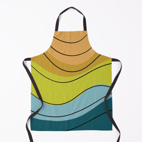 Item preview, AtaraxiaCabin | Topographic Wave No. 01 in Earthy Ochre & Teal designed and sold by AtaraxiaCabin.