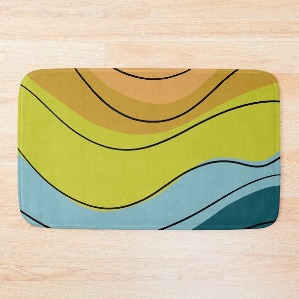 Item preview, AtaraxiaCabin | Topographic Wave No. 01 in Earthy Ochre & Teal designed and sold by AtaraxiaCabin.