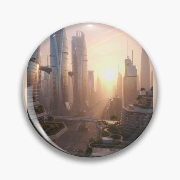 Item preview, Futuristic City Skyline Sunrise Advanced Civilizations designed and sold by SkyElevator.