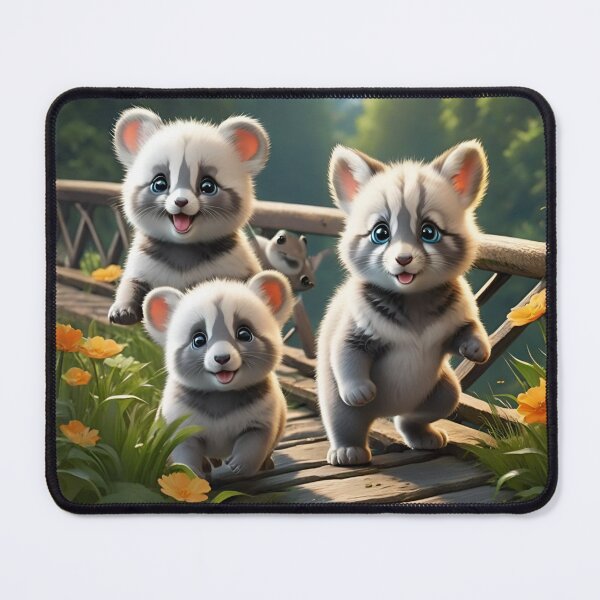 Item preview, Playful Baby Animal Friends on Wooden Bridge designed and sold by CASASIS_MERCH.
