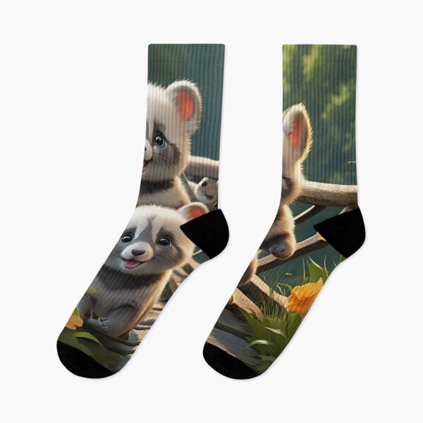 Item preview, Playful Baby Animal Friends on Wooden Bridge designed and sold by CASASIS_MERCH.