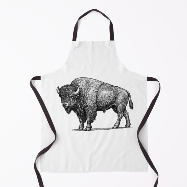 Item preview, Realistic minimalistic black and white bison designed and sold by Minimalisticaly.