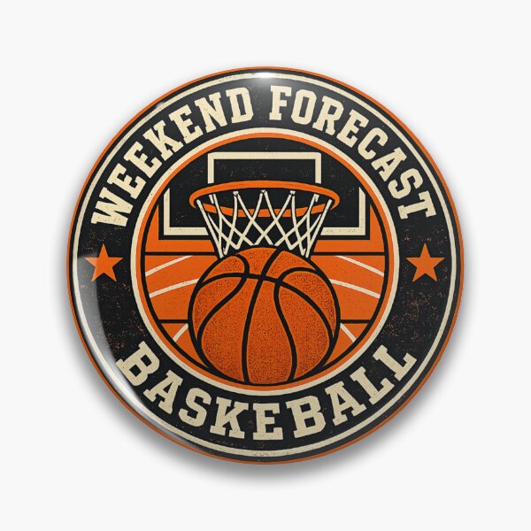 Item preview, Weekend Forecast Basketball Vintage Badge designed and sold by EastEndTownie.