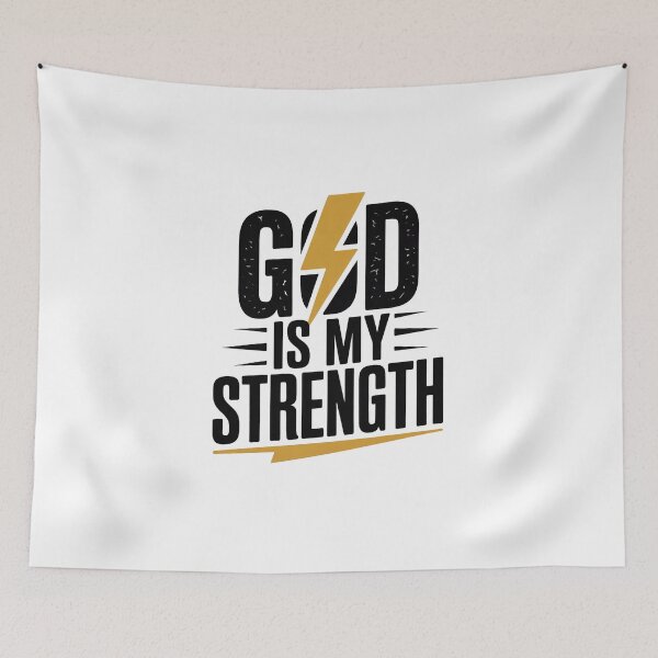 Item preview, God Is My Strength Christian T-Shirt | Bold Faith Gym Religious Gift designed and sold by EvolusionPro.