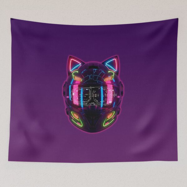 Item preview, Cyber Cat Helmet Neon Interface designed and sold by powersunlight.