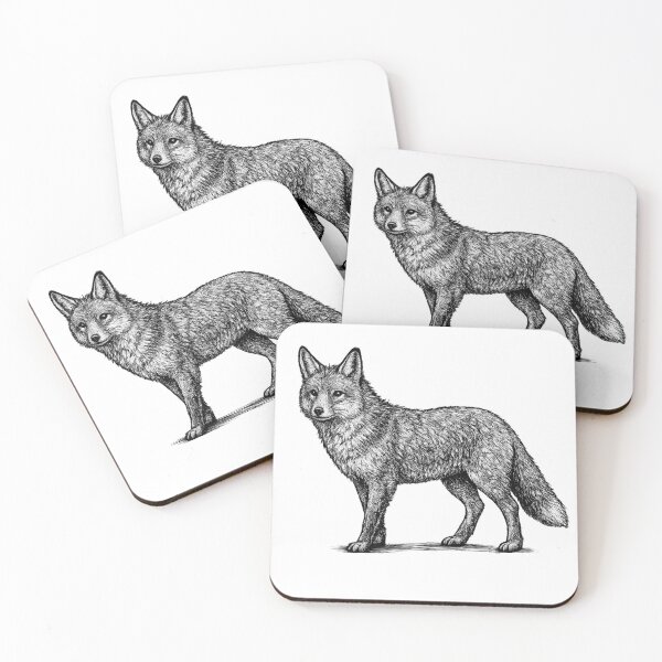 Item preview, Realistic minimalistic black and white fox designed and sold by Minimalisticaly.