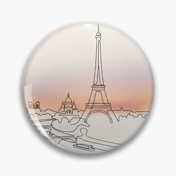 Item preview, Minimal Paris Skyline Line Art Sunset Gradient designed and sold by PixorStudio.