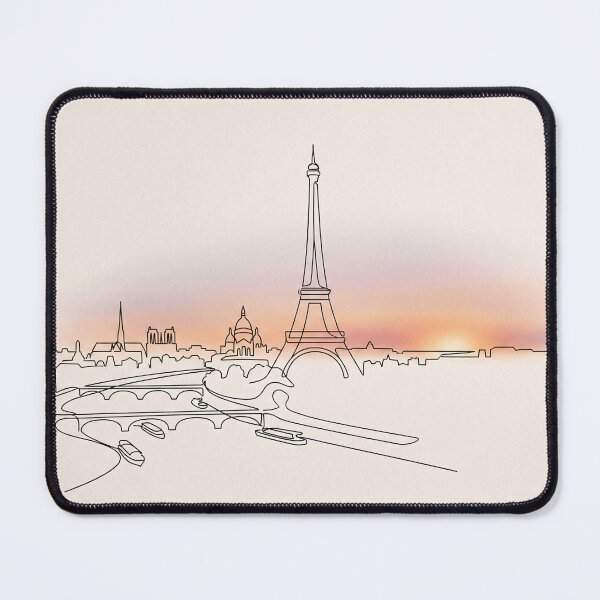 Item preview, Minimal Paris Skyline Line Art Sunset Gradient designed and sold by PixorStudio.