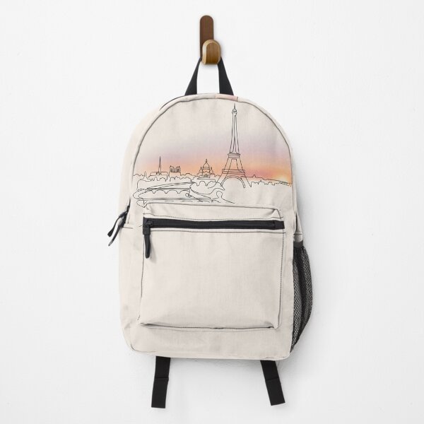 Item preview, Minimal Paris Skyline Line Art Sunset Gradient designed and sold by PixorStudio.