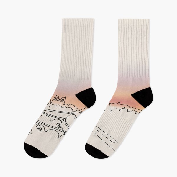 Item preview, Minimal Paris Skyline Line Art Sunset Gradient designed and sold by PixorStudio.