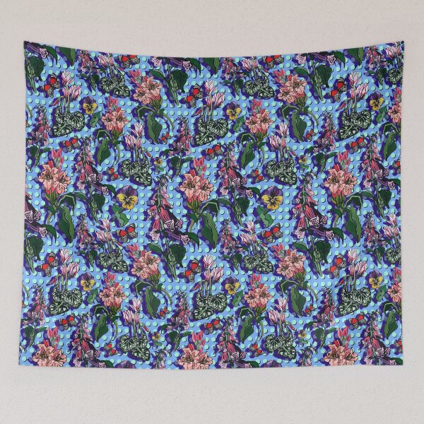 Item preview, blue dotty flowers - arielle Morris designed and sold by ariellemorris.