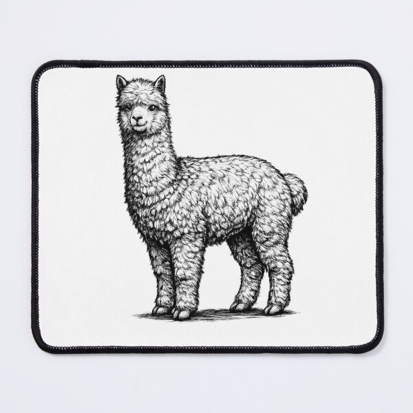 Item preview, Realistic minimalistic black and white alpaca designed and sold by Minimalisticaly.