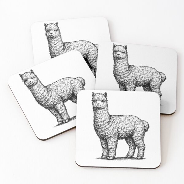 Item preview, Realistic minimalistic black and white alpaca designed and sold by Minimalisticaly.