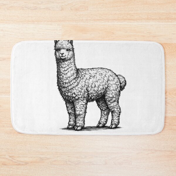 Item preview, Realistic minimalistic black and white alpaca designed and sold by Minimalisticaly.