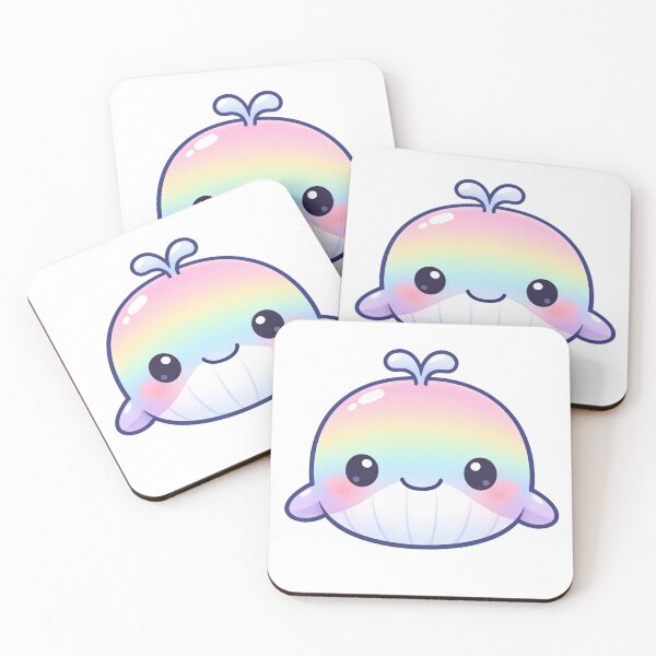 Item preview, Cute Rainbow Pastel Whale with Kawaii designed and sold by Owcomm.