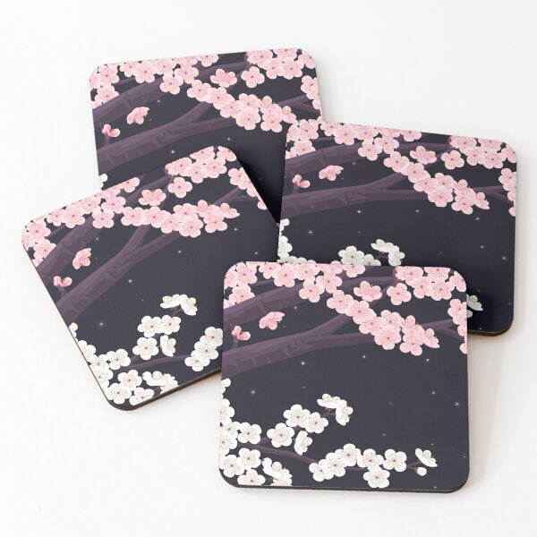 Item preview, Cherry Blossom Night Sky Pink White Flowers designed and sold by PixorStudio.
