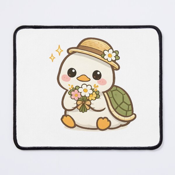 Item preview, Cute Duck With Flowers designed and sold by GenesixDesign.