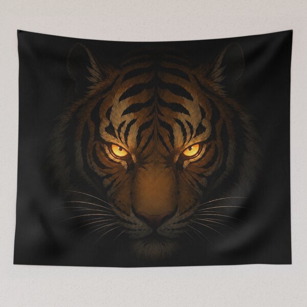 Item preview, Cave Tiger with Glowing Eyes designed and sold by nikkolaus.