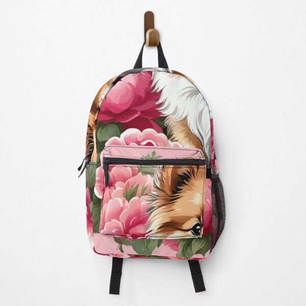 Item preview, Fluffy Pomeranian Sitting Among Vibrant Pink Peonies designed and sold by CASASIS_MERCH.