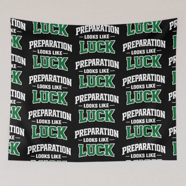 Item preview, Luck Looks Like Preparation St Patricks Day Motivational Quote designed and sold by TeeTimeTreasure.