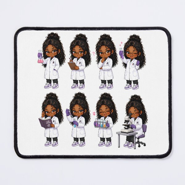 Item preview, Black Female Lab Scientist – Medical Laboratory Girl Design designed and sold by MoonSpeaksTV.